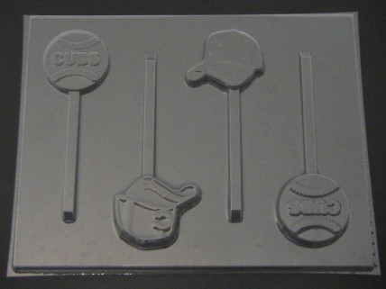 1431 Chicago Cubs Chocolate Candy Lollipop Mold